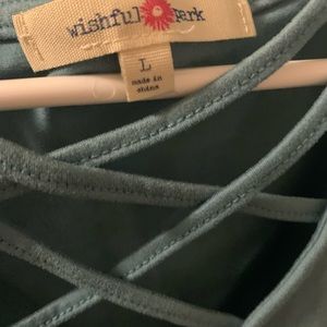 Blue shirt with detailed front